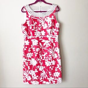 Tahari Arthur S.Levine Sleeveless Pink/White Dress